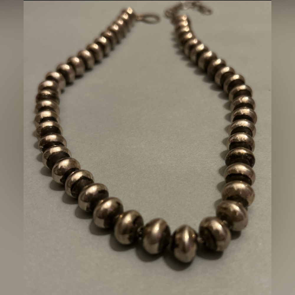 Elegant Silver Beaded Necklace